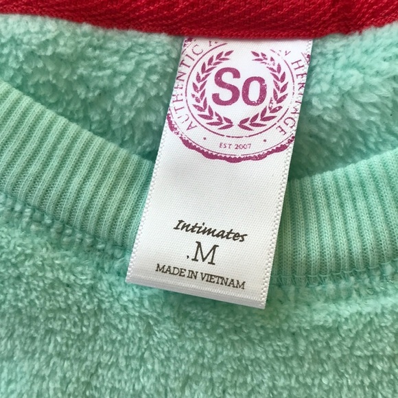 NWT! SO green size M fleece pajama set - Picture 3 of 5